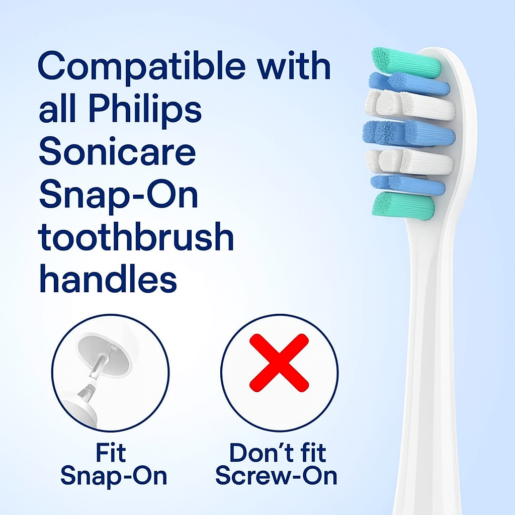 Monthly Replacement Brush Heads for Philips Sonicare – Soft Snap-On (4/12/20 Pack)- 4 Pcs, 8 Pcs, 12 Pcs, 20 Pcs, - ReplixStore