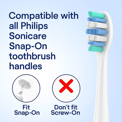 Monthly Replacement Brush Heads for Philips Sonicare – Soft Snap-On (4/12/20 Pack)- 4 Pcs, 8 Pcs, 12 Pcs, 20 Pcs, - ReplixStore