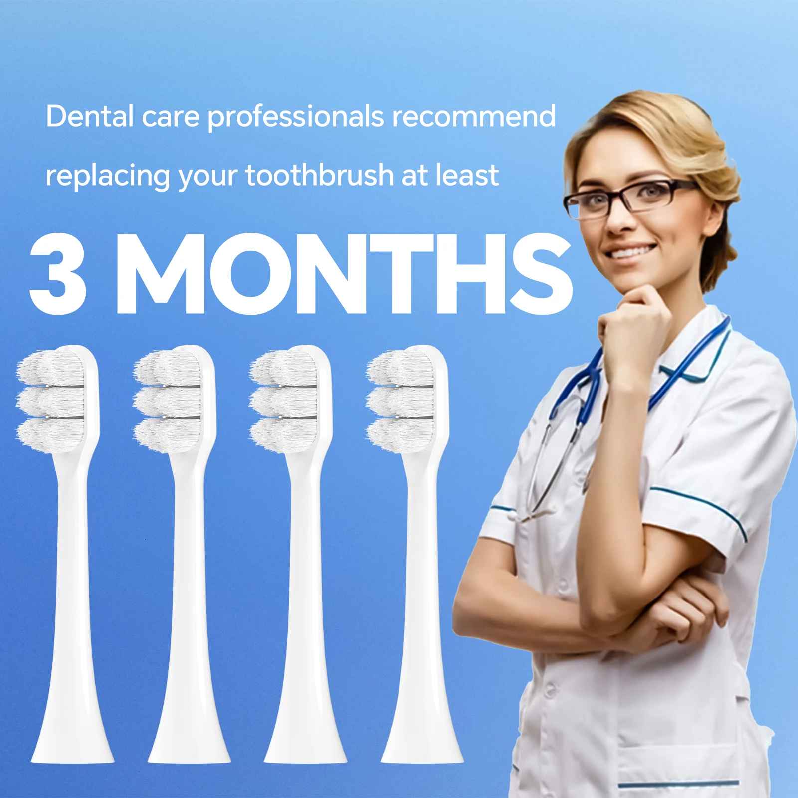 NanoBristle Ultra Soft Toothbrush Heads – Monthly Snap-On Refill for Sonicare-2 Pcs, 4 Pcs, 8 Pcs, 12 Pcs-ReplixStore 
